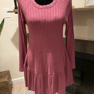 NWT Pink, long sleeve,mini maxi dress